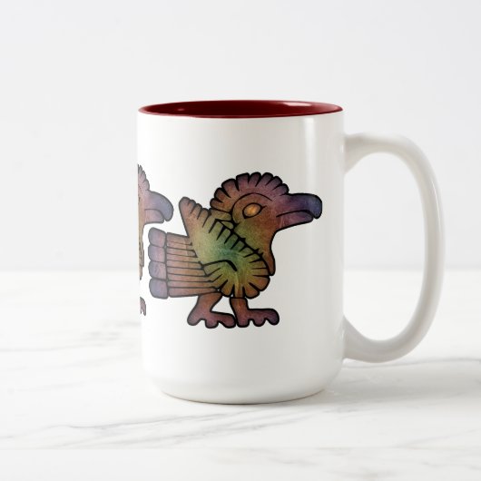 Ancient Mayan Birds Zweifarbige Tasse (Rechts)