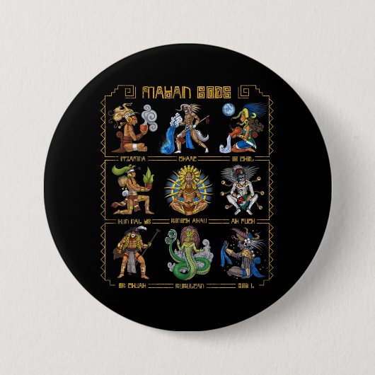 Ancient Mayan Gods Button (Vorderseite)
