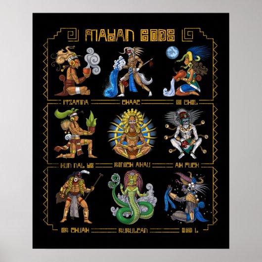 Ancient Mayan Gods Poster (Vorne)