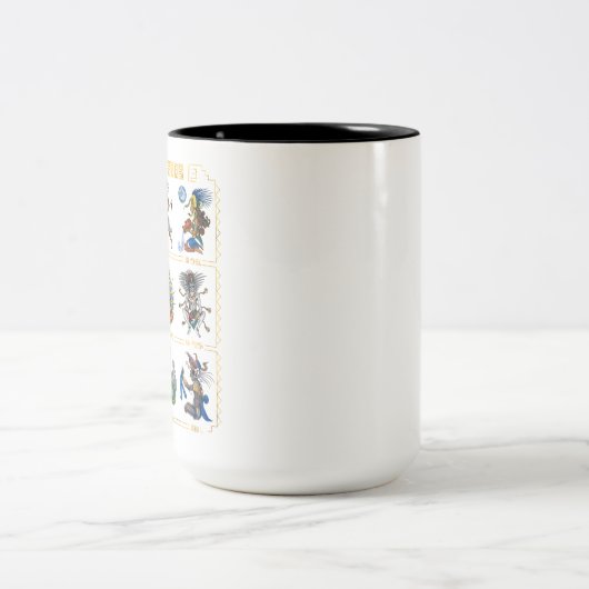 Ancient Mayan Gods Zweifarbige Tasse (Mittel)