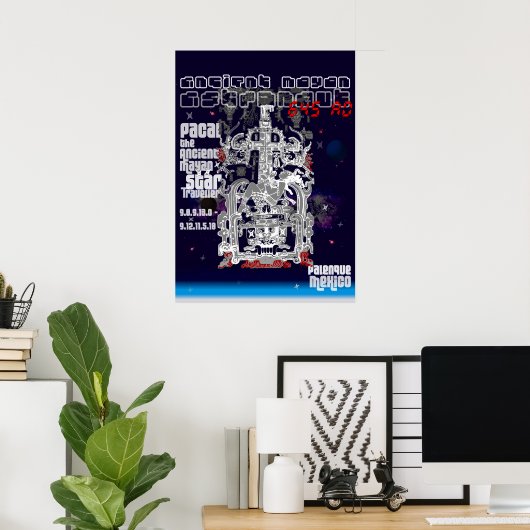 Ancient Mayan Space Astronaut Pakal Poster (Heimbüro)