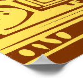 Ancient Mayan Sun God Mask Tribal Art Poster (Ecke)