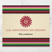 Ancient mexikanische Sun Serape Cinco de Mayo Part Bierflaschenetikett (Einzelnes Label)