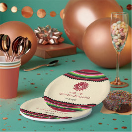 Ancient mexikanische Sun Serape Cinco de Mayo Part Pappteller