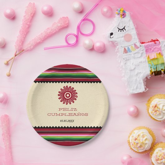 Ancient mexikanische Sun Serape Cinco de Mayo Part Pappteller (Party)