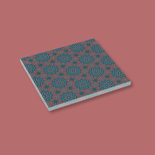 Ancient Mosaic Geometric Floral Muster Glasuntersetzer