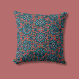 Ancient Mosaic Geometric Floral Muster Kissen