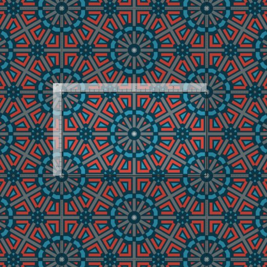 Ancient Mosaic Geometric Floral Muster Stoff