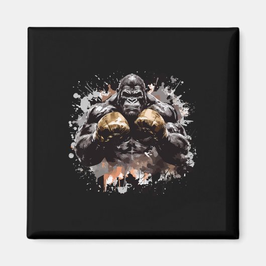 Ancient Motivation Inc Gorilla Boxen Champion Boxe Magnet (Vorne)