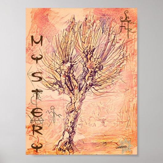 Ancient Mystery with Tree of Unknown Symbols Poster (Vorne)
