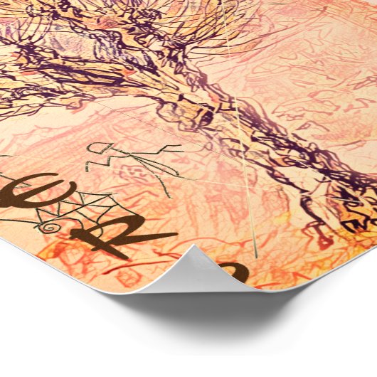 Ancient Mystery with Tree of Unknown Symbols Poster (Ecke)