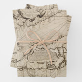 Ancient nautical map of the Pacific Ocean Geschenkpapier Set (Beispiel)