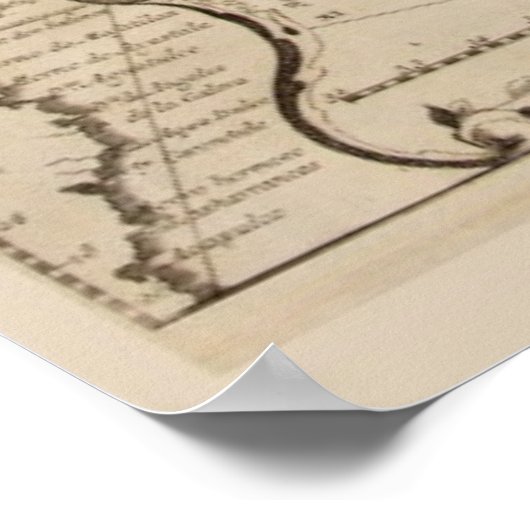 Ancient nautical map of the Pacific Ocean Poster (Ecke)