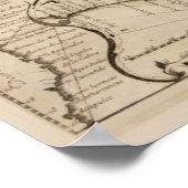 Ancient nautical map of the Pacific Ocean Poster (Ecke)