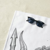 Ancient Neptune Marble Statue Pattern - Mythologic Strandtuch (Beispiel)