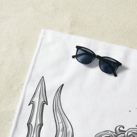 Ancient Neptune Marble Statue Pattern - Mythologic Strandtuch (Beispiel)