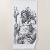 Ancient Neptune Marble Statue Pattern - Mythologic Strandtuch (Vorderseite)