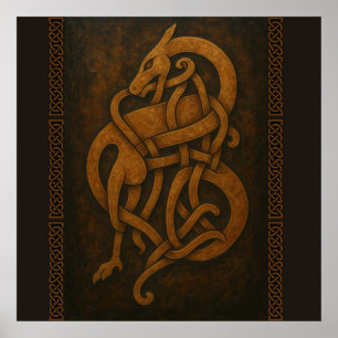 Ancient Norse Dragon - Viking Knüpfarbeit Guardian Poster