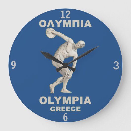 Ancient Olympia Greece Große Wanduhr (Vorderseite)