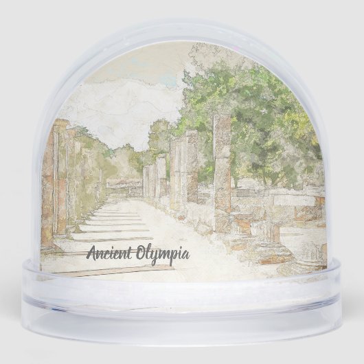 Ancient Olympia Greece Snow Globe – Historic  Schneekugeln (Vorderseite)