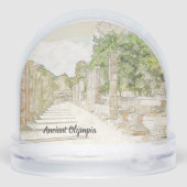 Ancient Olympia Greece Snow Globe – Historic Schneekugeln (Rückseite)
