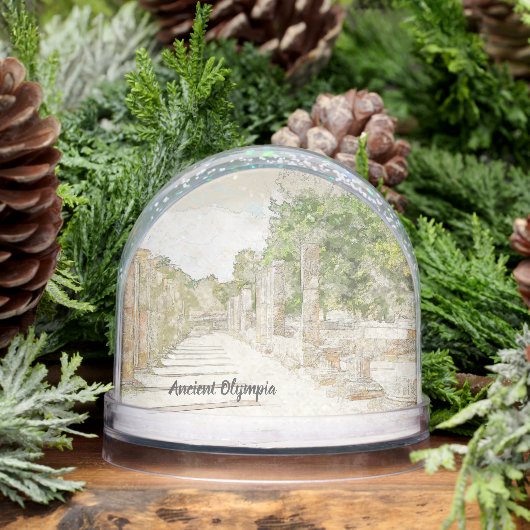 Ancient Olympia Greece Snow Globe – Historic Schneekugeln (Winter)