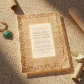 Ancient Papyrus Gold Hieroglyphen Ägyptische Hochz Einladung