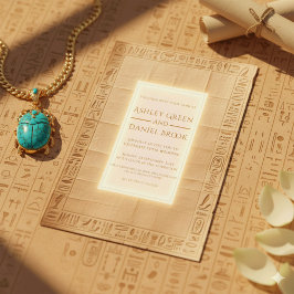 Ancient Papyrus Gold Hieroglyphen Ägyptische Hochz Einladung