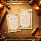 Ancient Papyrus Royal Gold Lotus Egyptian Wedding Einladung