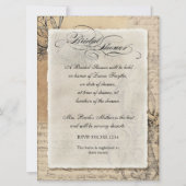 Ancient Peacock Brautparty Einladung - Aqua Blue (Rückseite)