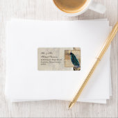 Ancient Peacock Matching Address Label - Aqua Blue Adressaufkleber (Insitu)