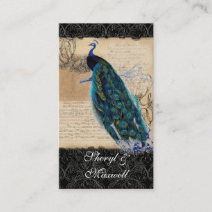 Ancient Peacock Vintage Wedding Empfang Favoriten Begleitkarte