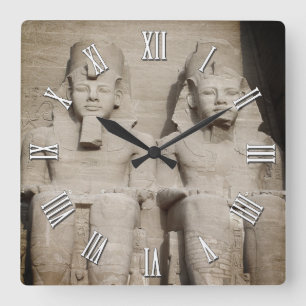 Ancient Pharaohs, Abu Simbel Tempels / Ägypten Quadratische Wanduhr