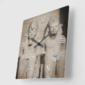 Ancient Pharaohs, Abu Simbel Tempels / Ägypten Quadratische Wanduhr (Winkel)