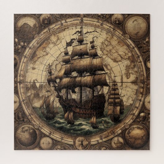 Ancient Pirate Segelschiff 1 Puzzle (Vertikal)