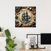 Ancient Pirate Segelschiff 4 Poster (Heimbüro)