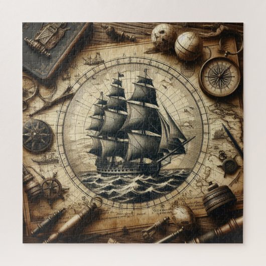 Ancient Pirate Segelschiff 4 Puzzle (Vertikal)