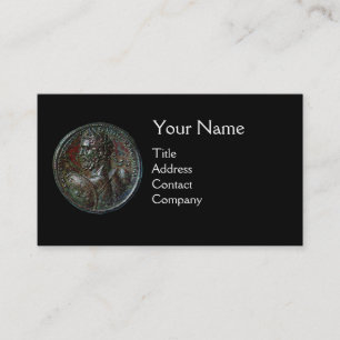 ANCIENT ROMAN BRONZE MEDALLION MONOGRAMM Black Visitenkarte