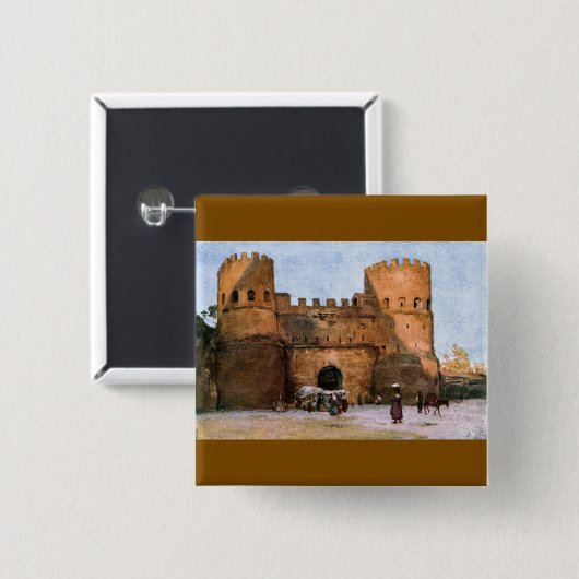 Ancient Roman Historic Architecture Button (Vorne & Hinten)