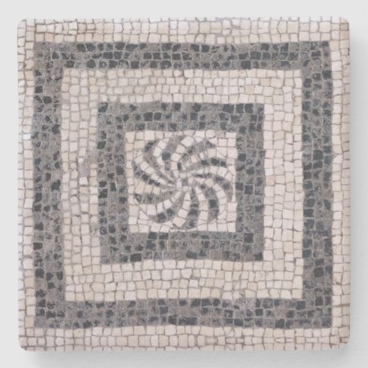 Ancient Roman Mosaic Spiral Steinuntersetzer (Vorderseite)