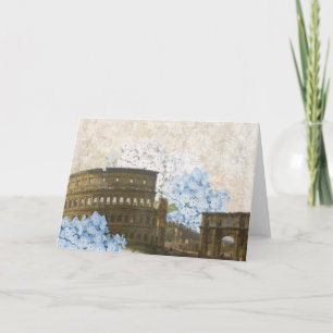 Ancient Rome Blue Hydrangea Card Karte