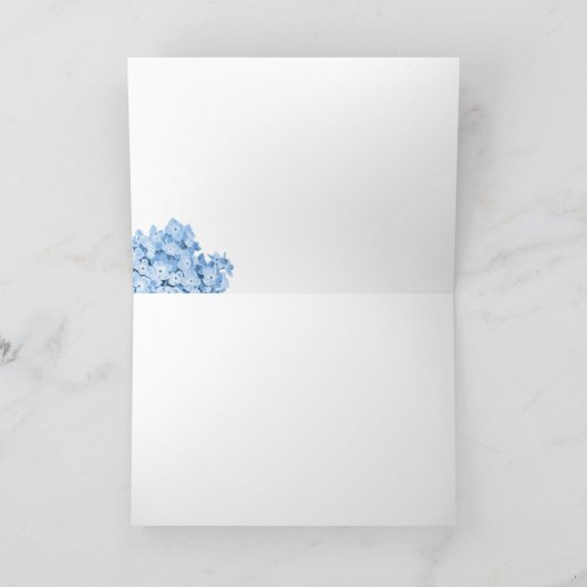 Ancient Rome Blue Hydrangea Dankeschön Card Dankeskarte (Innenseite)