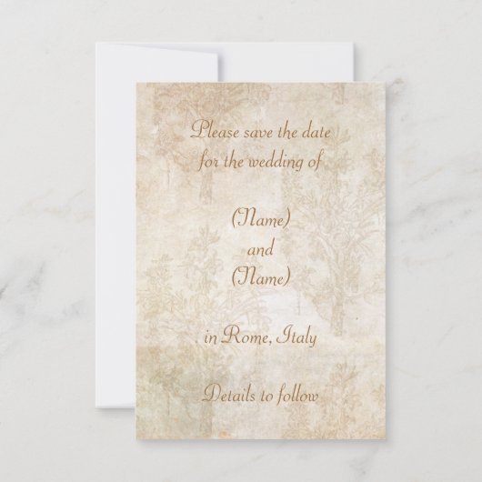 Ancient Rome Blue Hydrangea Save the Date Card (Rückseite)