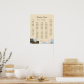Ancient Rome Blue Hydrangea Seating Chart Poster (Küche)