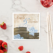 Ancient Rome Blue Hydrangea Wedding Napkins Serviette (Beispiel)