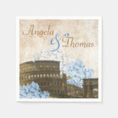 Ancient Rome Blue Hydrangea Wedding Napkins Serviette (Vorderseite)