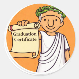 Ancient Rome Graduation Certificate  Ceasar   Runder Aufkleber