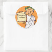 Ancient Rome Graduation Certificate  Ceasar   Runder Aufkleber (Tasche)