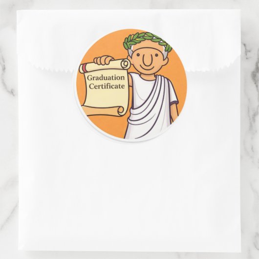 Ancient Rome Graduation Certificate  Ceasar   Runder Aufkleber (Tasche)