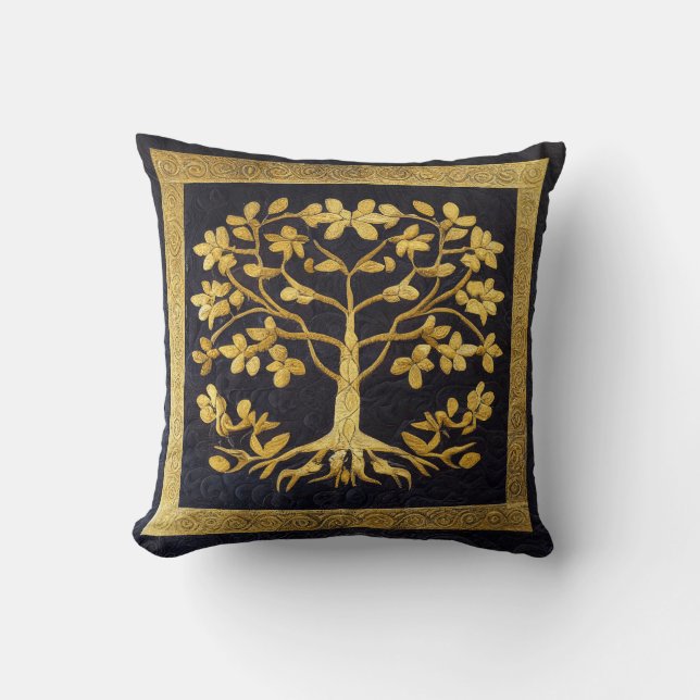 Ancient Rustic Navy Gold Tree of LIfe by Kedoki Kissen (Vorderseite)